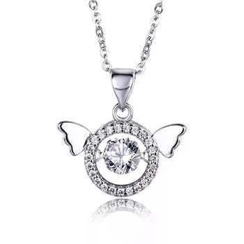 Ожерелье из серебра 925 пробы с крыльями ангела и крыльями для женщин, Моссан с бриллиантами, нишевые дизайнерские аксессуары, индивидуальный умный кулон на ключицу