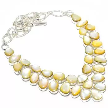 Ожерелье из серебра 925 пробы с перламутром и драгоценными камнями, 18 дюймов JCN378-57