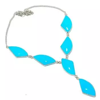 Ожерелье из серебра 925 пробы с натуральным халцедоном, 18 дюймов, f2A56