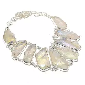 Ожерелье из серебра 925 пробы с кристаллами и титаном, этническое, 18 дюймов E7W31