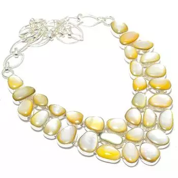 Ожерелье из серебра 925 пробы с перламутром и драгоценными камнями, 18 дюймов JCN378-38