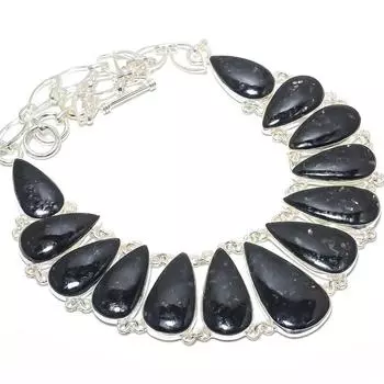 Ожерелье из серебра 925 пробы с драгоценными камнями нуммит, 18 дюймов JCN406-3