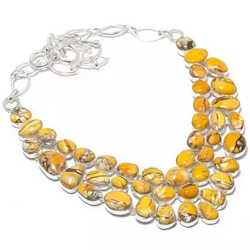 Ожерелье из серебра 925 пробы с брекчиевым мукаитом ручной работы, 18 дюймов JCN484-78