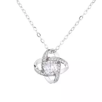 Ожерелье из серебра 925 пробы с четырьмя листами клевера, простая и элегантная звезда вечности, цепочка с подвеской из цельного циркония на ключицу 925 silver