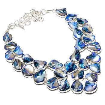 Ожерелье из серебра 925 пробы с натуральным жемчугом-блистером 18 дюймов Y7u87