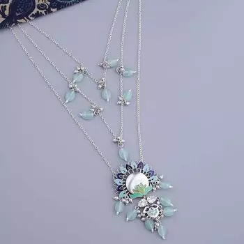 Ожерелье из серебряной латуни Bagh E Fiza с цветущими цветочными мотивами для женщин и девочек