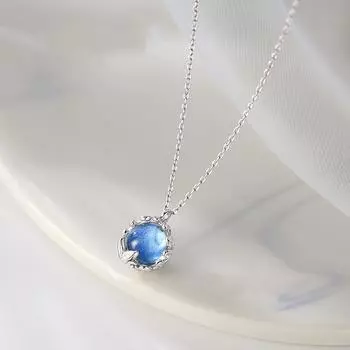 Ожерелье из синего бисера с рыбьим хвостом и лунным камнем для женщин с нишевым дизайном, модный, легкий, роскошный, темперамент, изысканная цепочка на ключицу