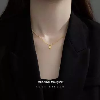 Ожерелье из слитка серебра и золота Banyan Tree S925: Модная роскошная цепочка на ключицу для женщин 2023 года NS874 золотой