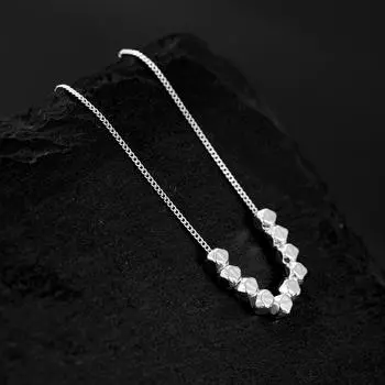Ожерелье из сломанного серебра 925 пробы, несколько таэлей женского сломанного серебра, простой высококачественный кубик сахара, цепочка на ключицу, цепочка на шею с бусинами. 925 Silver