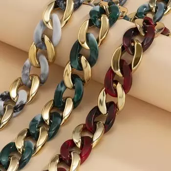 Ожерелье из смолы Массивное ожерелье в готическом стиле Майами, кубинское ожерелье