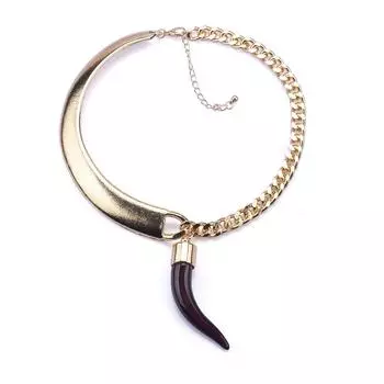 Ожерелье из сплава, асимметричное ожерелье с полудугой и полуцепочкой