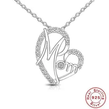 Ожерелье из стерлингового серебра 925 пробы с переплетающимся сердцем, подарок на День матери, темпераментное женское платиновое ожерелье на ключицу 925 Silver платиновый