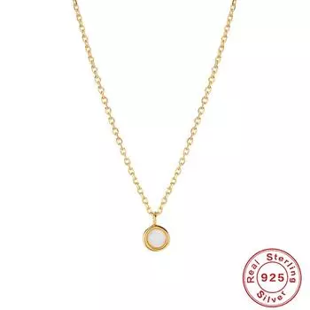 Ожерелье из стерлингового серебра 925 пробы, легкая роскошь, с одним опалом, женское, японское и корейское, с темпераментом, личностное, нишевое, с высоким чувством, цепочка для ключицы 925 silver золотой