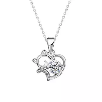 Ожерелье из стерлингового серебра 925 пробы с милым котом, летняя нишевая подвеска Mosan с бриллиантами на ключицу, подарок на день рождения для подруги