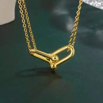 Ожерелье из стерлингового серебра 925 пробы, новое ожерелье в виде подковы для женщин, очаровательные ювелирные изделия, подарки 45cm серебряный