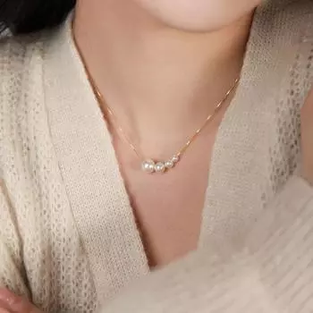 Ожерелье из стерлингового серебра 925 пробы с французским жемчугом для девочек