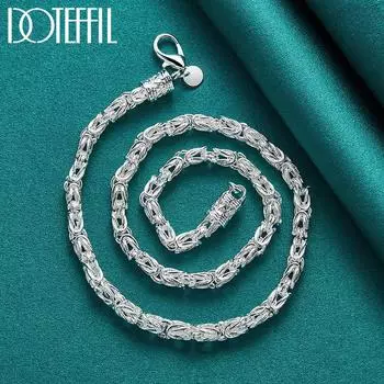 Ожерелье из стерлингового серебра 925 пробы 50 см, модные свадебные украшения 50cm