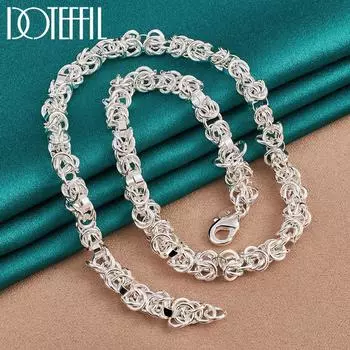 Ожерелье из стерлингового серебра 925 пробы, 18-дюймовое ожерелье, модные украшения для свадебной вечеринки 45cm