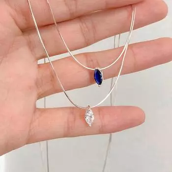 Ожерелье из стерлингового серебра S925 с каплями воды и вермикулитом, женская цепочка из змеиной кости с бриллиантами