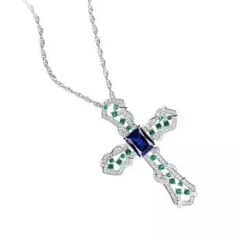 Ожерелье из стерлингового серебра 925 пробы высшего класса, женские ювелирные изделия, новейшее ожерелье с подвеской в виде креста с кристаллами, женские аксессуары для вечеринок, индивидуальность