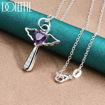 Ожерелье из стерлингового серебра 925 пробы с крестом длиной 16–30 дюймов, модные ювелирные изделия 40cm