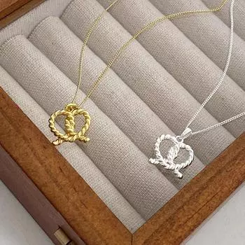 Ожерелье с узлом любви из стерлингового серебра S925, цепочка на ключицу белый