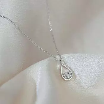 Ожерелье из стерлингового серебра 925 пробы с каплями воды для женщин, блестящая цепочка с цирконием на ключице, подвески, вечерние украшения, новинка