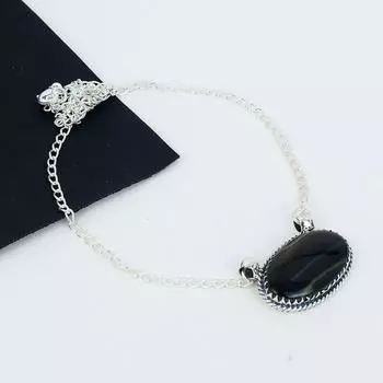 Ожерелье из стерлингового серебра 925 пробы с драгоценным камнем ручной работы из натурального тигрового глаза, ювелирное ожерелье ручной работы для женщин, ожерелье для нее 20 коричневый