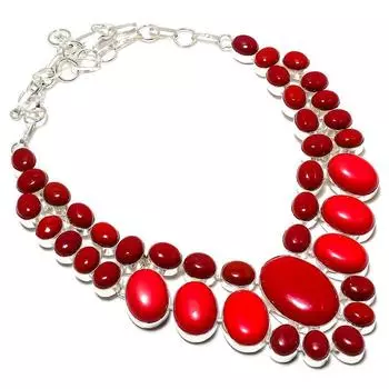Ожерелье из стерлингового серебра 925 пробы с натуральным итальянским красным кораллом, 18 дюймов, j6C11