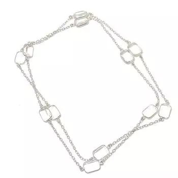 Ожерелье из стерлингового серебра 925 пробы с натуральным белым топазом 36 дюймов q6f22