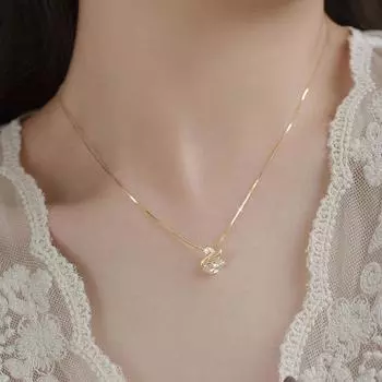 Ожерелье из стерлингового серебра 925 пробы с лебедем, легкая роскошная женская цепочка для свитера, щедрый и высококлассный подарок на день рождения высокого качества