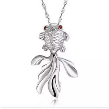 Ожерелье из стерлингового серебра 925 пробы, женский ежегодный серебряный кулон в форме рыбы, изысканный орнамент, серебряные украшения ко Дню святого Валентина 925