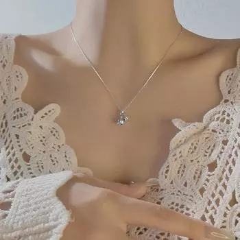 Стерлинговое серебро Ожерелье R Нишевый стиль Свежий художественный вкус Ожерелье Ландыш с винтажным темпераментом Цветы тюльпанов Цепочка для ключицы