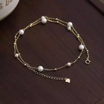 Ожерелье из стерлингового серебра 925 пробы с жемчугом, легкая роскошь и простота, звездная цепочка на ключицу, нишевый дизайн