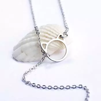 Ожерелье из стерлингового серебра 925 пробы с кошачьим колокольчиком в корейском стиле, простая универсальная цепочка на ключицу 925