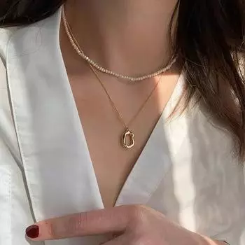 Ожерелье из стерлингового серебра 925 пробы с нерегулярными кругами, женское простое пончик в холодном стиле, легкая роскошная персонализированная цепочка на ключицу 925