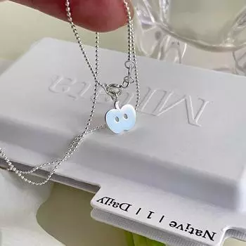 Ожерелье из стерлингового серебра 925 пробы с нарезанным яблоком, женская нишевая высококачественная невыцветающая круглая цепочка на шею с бусинами, изысканные модные украшения 925 silver