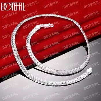 Ожерелье из стерлингового серебра 925 пробы с боковой цепочкой, модные свадебные украшения 40CM