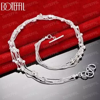 Ожерелье из стерлингового серебра 925 пробы с виноградной бусой, модные свадебные украшения 45CM