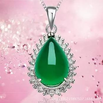 Ожерелье из стерлингового серебра 925 пробы с подвеской из натурального халцедона, модные простые серебряные украшения 925