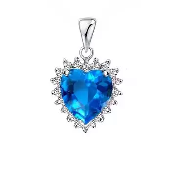 Ожерелье из стерлингового серебра 925 пробы с платиновым покрытием, женское ожерелье, серебряные украшения, сердце океана 925