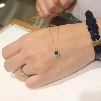 Ожерелье из стерлингового серебра 925 пробы с голубым топазом 14 карат, для женщин, нишевый дизайн, легкая роскошная универсальная цепочка для ключицы 925