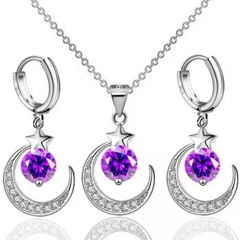 Ожерелье из стерлингового серебра 925 пробы, ожерелье, серьги, комплект, кулон, женские украшения