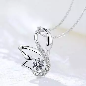 Ожерелье из стерлингового серебра 925 пробы, женский новый дизайн, подвеска в виде лебедя, украшения 925