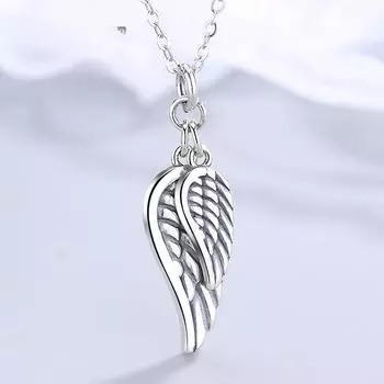 Ожерелье из стерлингового серебра 925 пробы с крыльями ангела, креативная простая стильная длинная цепочка для свитера 925