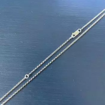 Ожерелье из стерлингового серебра 925 пробы с цепочкой Rolo, регулируемая длина 1.5mmx40cm