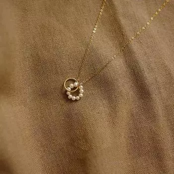 Ожерелье из стерлингового серебра 925 пробы с круглым жемчужным кулоном на ключицу, изысканная женская подвеска, подарок на день рождения, модные ювелирные изделия 40cm золотой