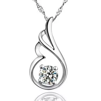 Ожерелье из стерлингового серебра 925 пробы с подвеской в виде крыла ангела, женское, серебряное ожерелье в корейском стиле 925