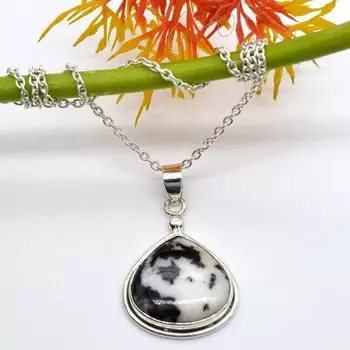 Ожерелье из стерлингового серебра 925 пробы с натуральным дендритным опалом, серебряный дизайн с длинной цепочкой, женщины