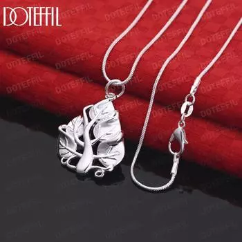 Ожерелье из стерлингового серебра 925 пробы в виде дерева, модные свадебные украшения S-40CM